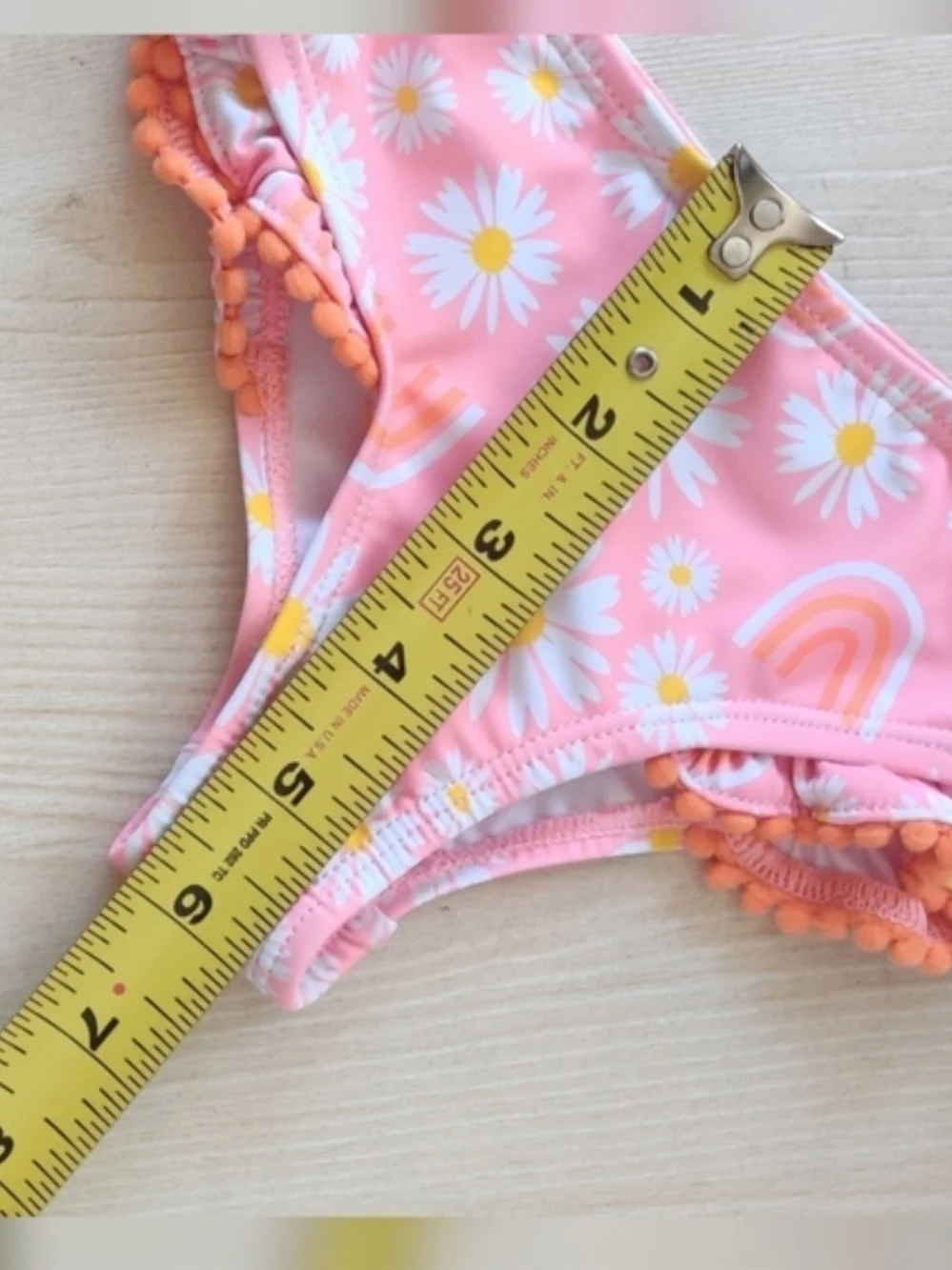 Andy & Evan Pink Daisy and Rainbow Tankini and Matching Hat Set Size 3/6M